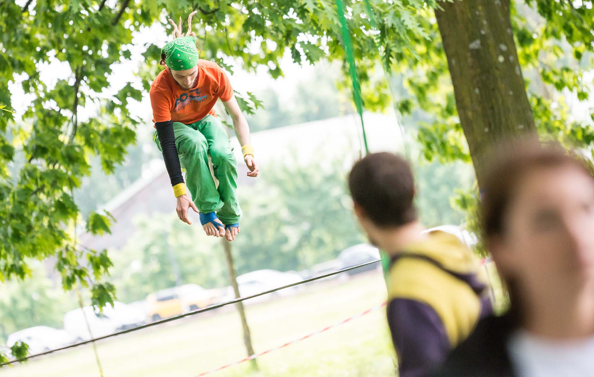 Slackline exercices debutant