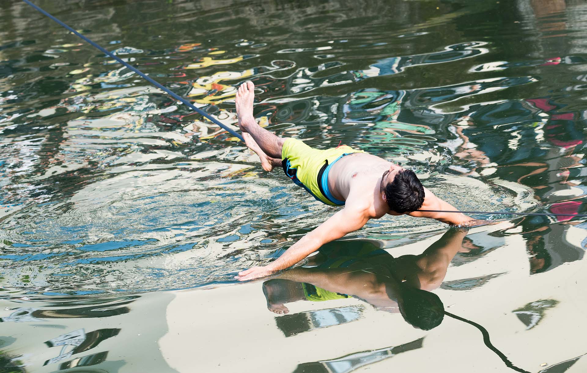 Right slackline tension