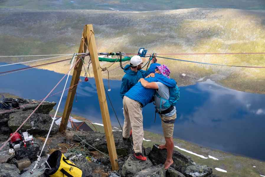 Lapporten (SE) highline 1,2 km world record on skydiamond 2021